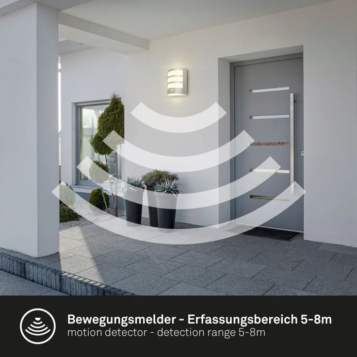Briloner LED Außenwandleuchte Akku 5,8W chrom Sensor warmweiß – Bild 4