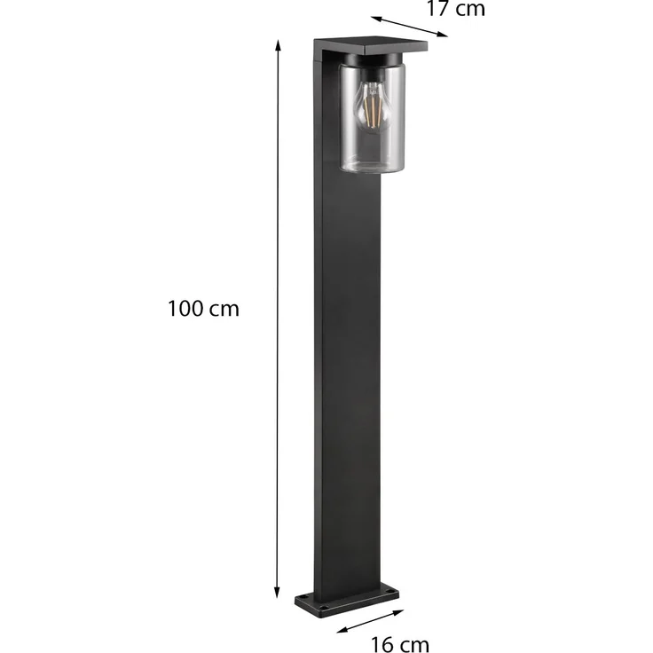 Wegeleuchte ARDILA Laterne aus Aluminium Schwarz, Höhe 100cm – Bild 4