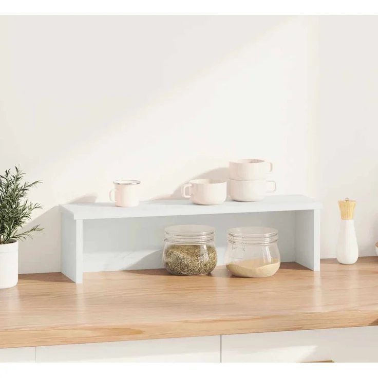 vidaXL Küchenregal Stapelbar Weiß 60x15x16 cm Holzwerkstoff 860499 – Bild 2