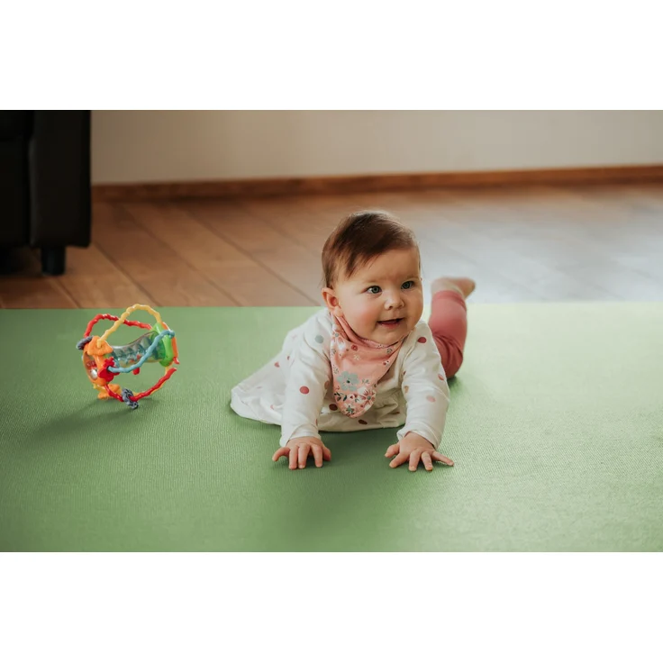 Krabbelmatte Sanosoft 60x100cm Olivgrün | Öko-Tex und in Deutschland produziert - beidseitig rutschfeste Krabbelunterlage – Bild 3