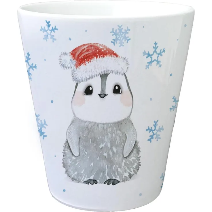 speecheese Blumentopf Pinguin mit Weihnachtsmütze Blumentopf