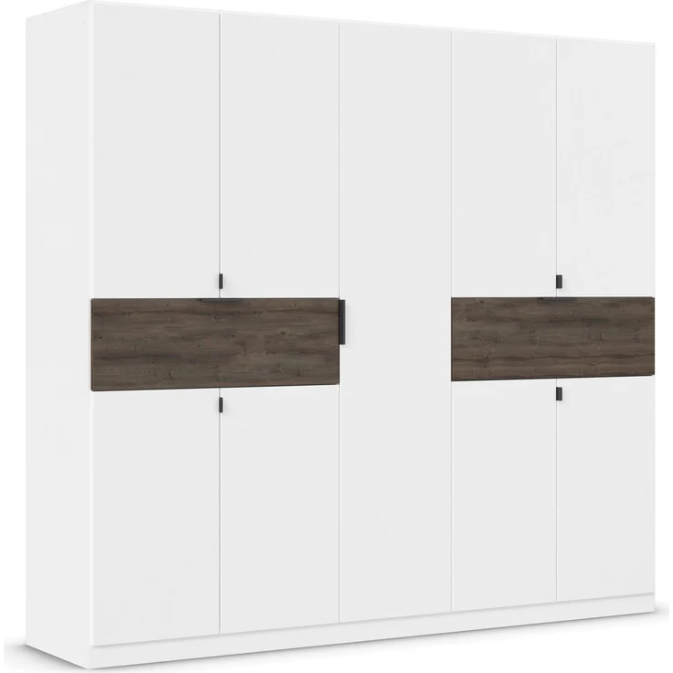 rauch Kleiderschrank, Drehtürenschrank TICAO, 9-türig, 2 Schubkästen, inkl. Türdämpferset, Alpinweiß/Atlantik Oak dunkel, 226 x 210 x 54 cm – Bild 3