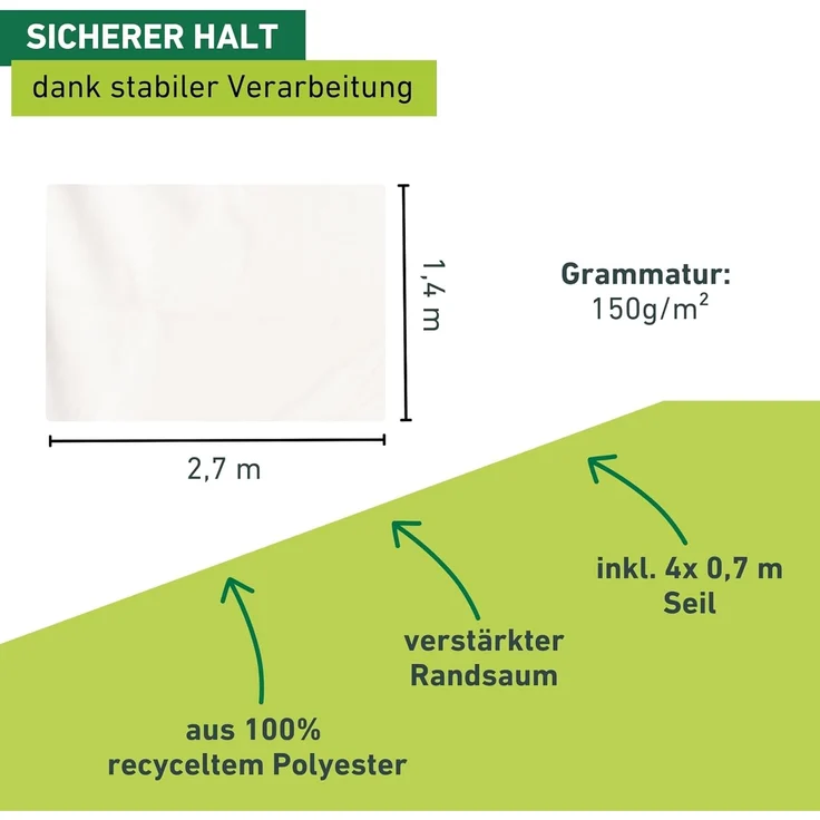 Windhager Balkon Sonnensegel, 2,7x1,4 m – Bild 3