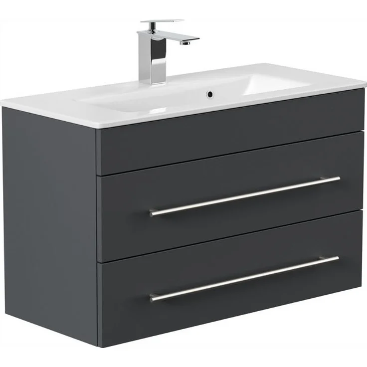 Posseik Badmöbel-Set Badmöbel Waschplatz "Portus 800 SlimLine" 80 cm Grafit – Bild 4