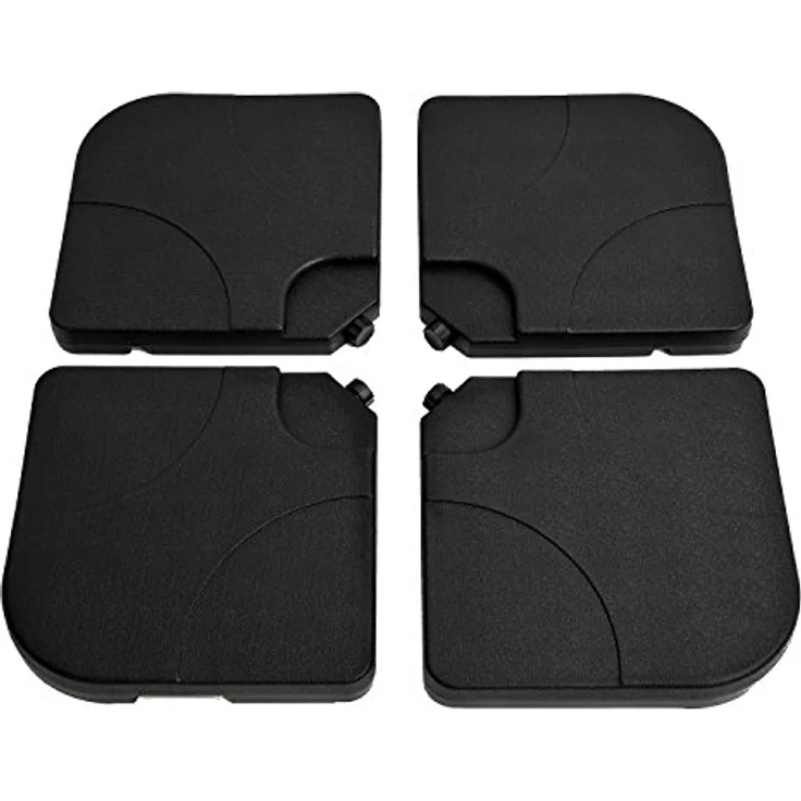 Outsunny Sonnenschirmständer, 4-teilig, Schwarz, Kunststoff, 50x50 cm, mit befüllbaren Gewichten für sicheren Stand – Bild 3