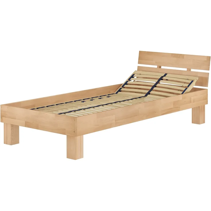 Erst-Holz Futonbett 90x220 Massivholzbett Buche natur mit Federholzrahmen