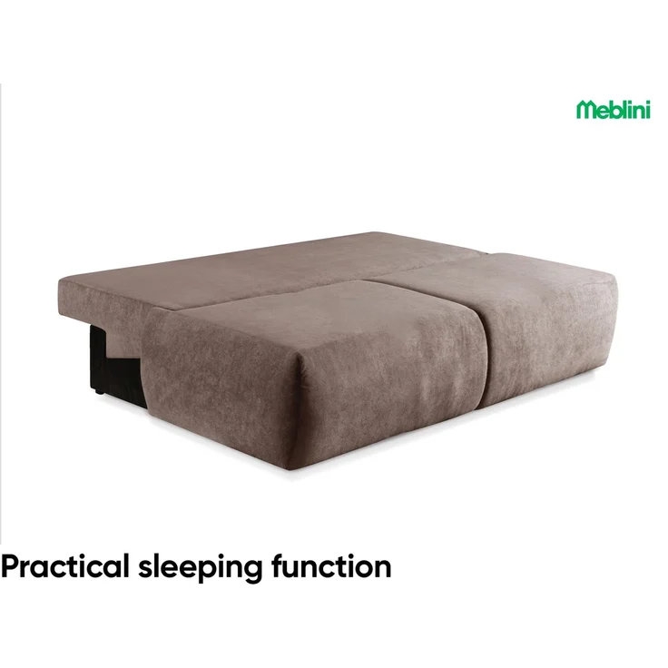 MEBLINI Sofa mit Schlaffunktion – TERIVA – 206x91x82cm – Braun Plüsch – Schlafcouch Ausziehbar - Schlafsofa mit Bettkasten - Sofabett - Couch mit Schlaffunktion – Klappsofa – Bild 4