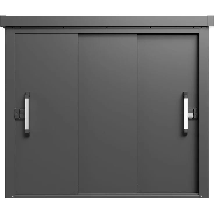 GFP Geräteschrank Metall 180x78x161 cm Gartenschrank Schiebetür anthrazit inkl. Fußboden – Bild 3