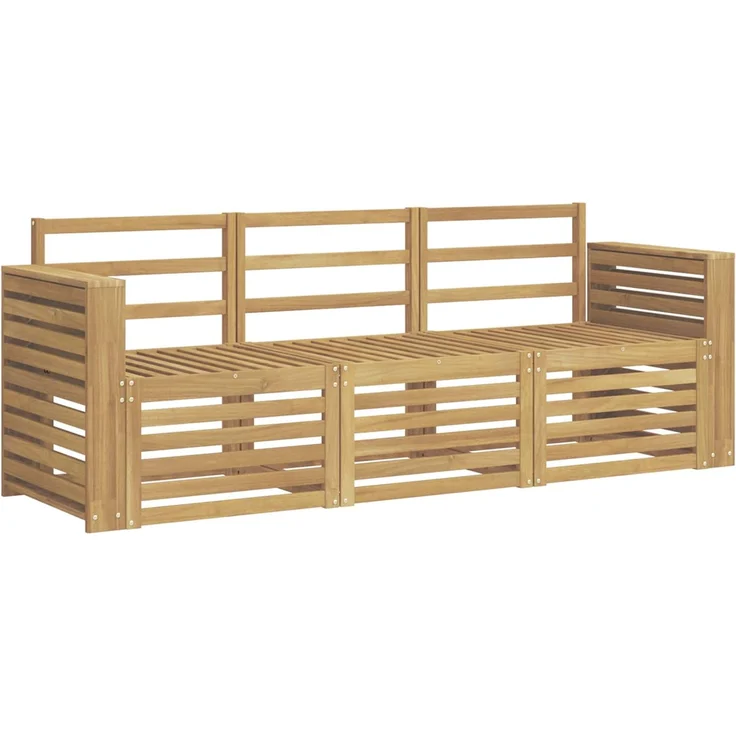 vidaXL Outdoor-Sofagarnitur 3 stk. 3-Sitzer Weiß Massivholz Akazie 3391319 – Bild 2