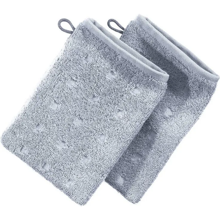 Möve Waschhandschuh Waschhandschuh 2er-Pack "Quadretti", Frottier (2-St), Walk-Frottier Uni