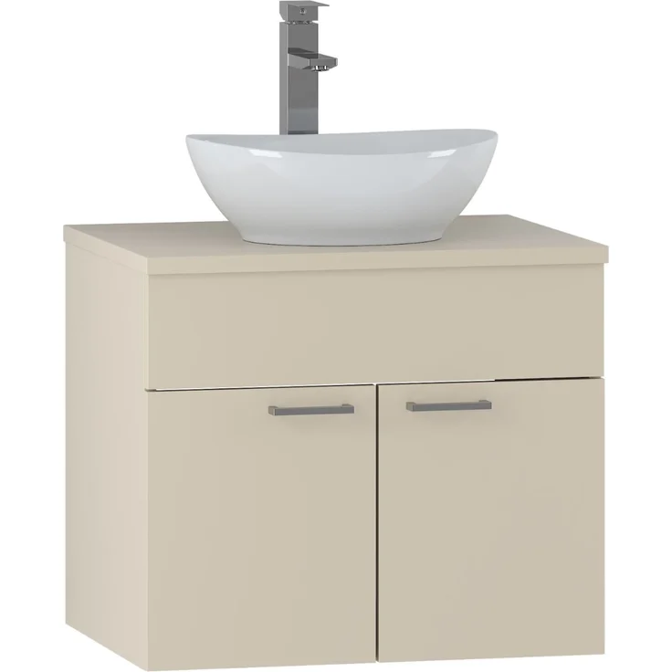 Badplaats Waschbeckenunterschrank Colorado 60x46 cm Cashmere - Hängender Badezimmerschrank mit 2 Schubladen – Bild 1