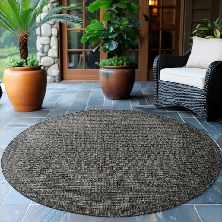 Ayyildiz Teppiche Outdoorteppich GIZA 1410, rund, Höhe: 3 mm, In- und Outdoor, Wetterfest, Wasserabweisend, robust – Bild 1