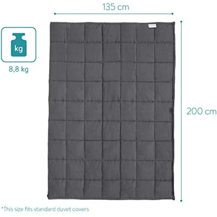 Navaris Baumwollbettdecke Schwere Bettdecke 135x200 cm 8,8 kg - Beschwerter Bezug aus Baumwolle – Bild 4