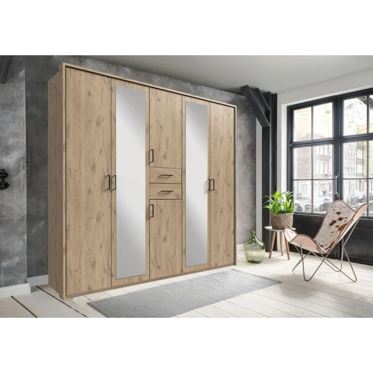 Kleiderschrank-Set >Dillingen< in Viking-oak-Nachbildung - 228x213x58cm (BxHxT) – Bild 2
