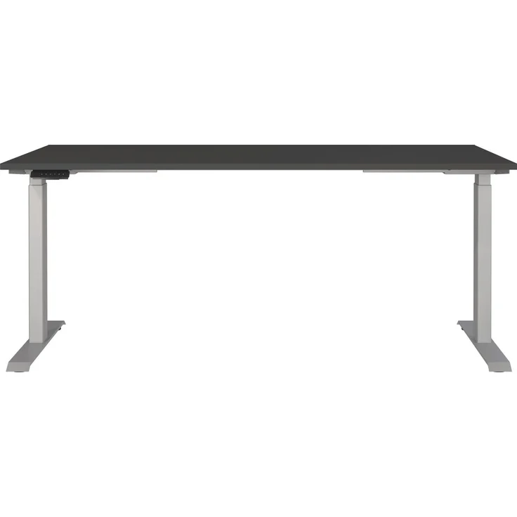 Germania Schreibtisch 7909-640, in Graphit/Silber, EL. höhenverstellb, 180 x 120 x 80 cm (BxHxT) – Bild 1