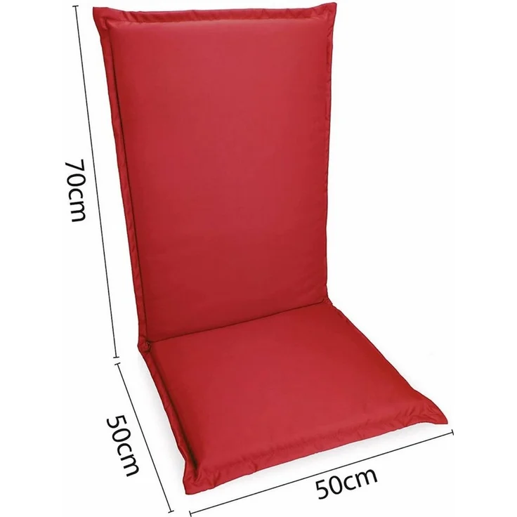 sunnypillow Liegenauflage Polsterauflagen Gartenstuhlauflage 120 x 50 extra Dicke 9cm, 2er Set Rot – Bild 2