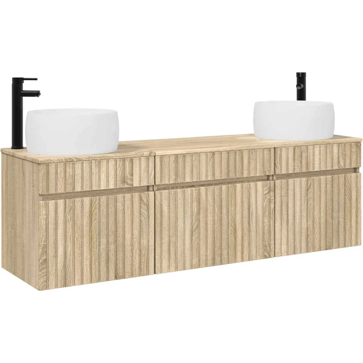 vidaXL Badezimmerschrank-Set 3 stk. Sonoma-Eiche 157 x 44,5 x 80 cm 3405769 – Bild 2