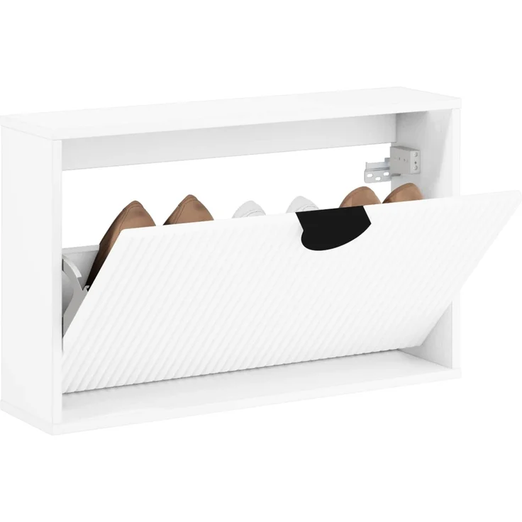 vidaXL Schuhschrank VENRAY 70 x 17 x 43 cm Holzwerkstoff Weiß 8020054 – Bild 3