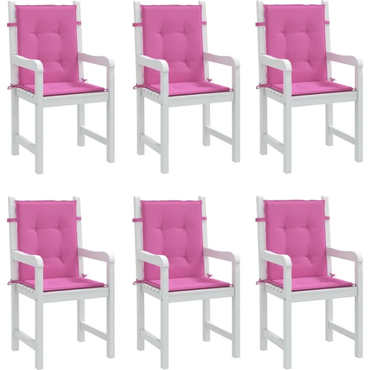 vidaXL Niedriglehner-Auflagen 6 Stk. Rosa Stoff 361336 – Bild 4