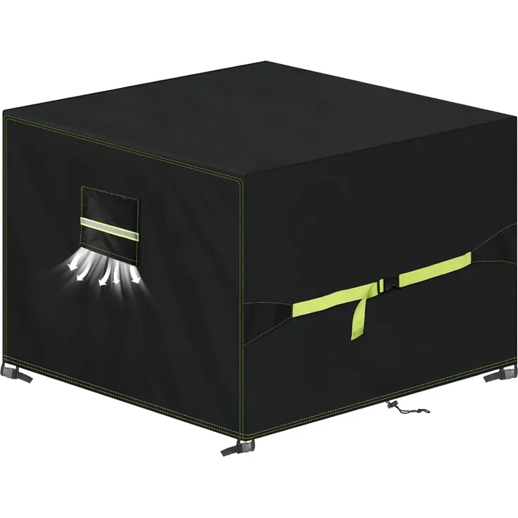 VDISRR Abdeckhaube Gartenmöbel, 420D Oxford Abdeckhauben Für Tische 150 x 150 x 75 cm, Gartentische Schutzhülle mit Belüftungsöffnungen Wasserdicht, UV-beständig, Staubfest, Winterfest für Terrassenmöbel