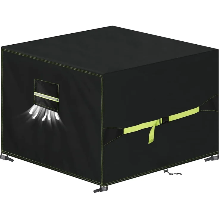 VDISRR Abdeckhaube Gartenmöbel, 420D Oxford Abdeckhauben Für Tische 150 x 150 x 75 cm, Gartentische Schutzhülle mit Belüftungsöffnungen Wasserdicht, UV-beständig, Staubfest, Winterfest für Terrassenmöbel