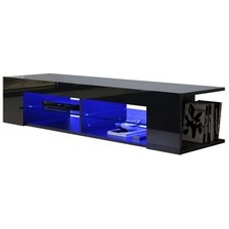 SONNI Lowboard TV Schrank schwarz mit 12 Led Farben Beleuchtung, TV – Bild 6