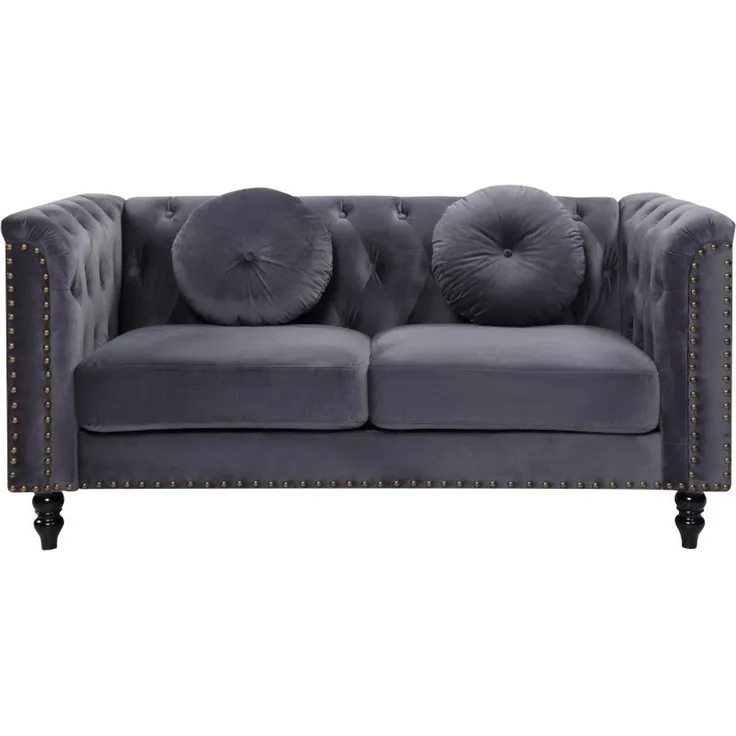 2-Sitzer-Sofa TURNER - Samt - Anthrazit