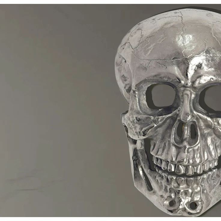 FineBuy Wanddeko Totenkopf Aluminium 41 cm Schädel Groß, Design Wanddekoration Metall Deko Alu Modern, Wohndeko Skull, Wandskulptur Dekoration Wohnaccessoire – Bild 4