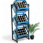 DanDiBo Getränkekistenregal 3 Kisten Schmal Metall Stehend 96599 Kistenregal Getränkekistenhalter 47 cm Getränkeregal