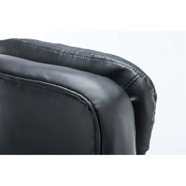 Bürostuhl SOUK - 116x68x77, Schwarz Kunstleder Metall in Chromoptik Gestell ergonomische Bürostühle Homeoffice Stuhl mit Rollen – Bild 7