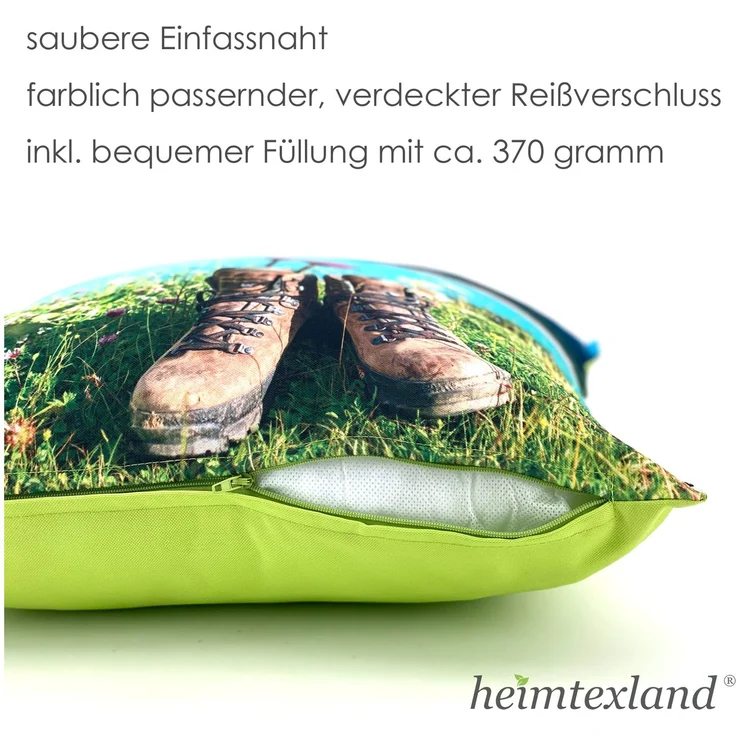 heimtexland Â® Outdoorkissen Lotus Effekt 45x45 Garten Dekokissen Wasserabweisend Outdoor Lounge Deko Kissen Typ742 Alpen Kuh – Bild 5