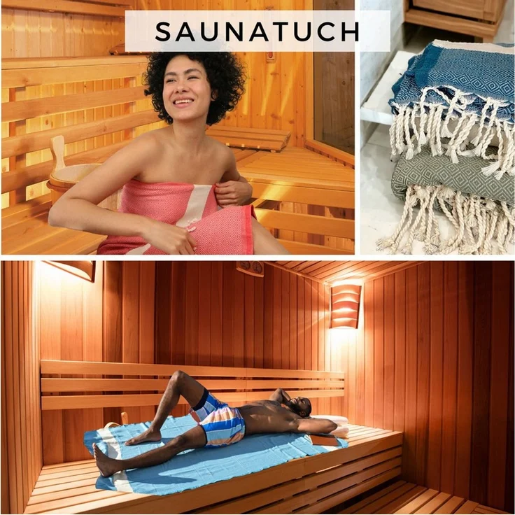 furora HOLIDAY Saunatuch Saunahandtuch Saunatuch Damen + Herren, Hamamtuch groß 100x200 XXL – Bild 4