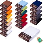 AVANTGARDE Premium Topper - Spannbettlaken - 140x200-160x220 cm - extra niedriger Steg - für Boxspringbett - Topperauflage - Spannbetttuch Jersey Baumwolle (01 Weiß, Topper 140x200 cm - 160x220 cm)