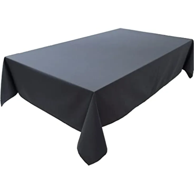 Hochwertige Tischdecke Tischwäsche aus 100% Baumwolle Kollektion Konzept, Farbe & Größe wählbar (Tischdecke - Rund Ø 150cm, Anthrazit)