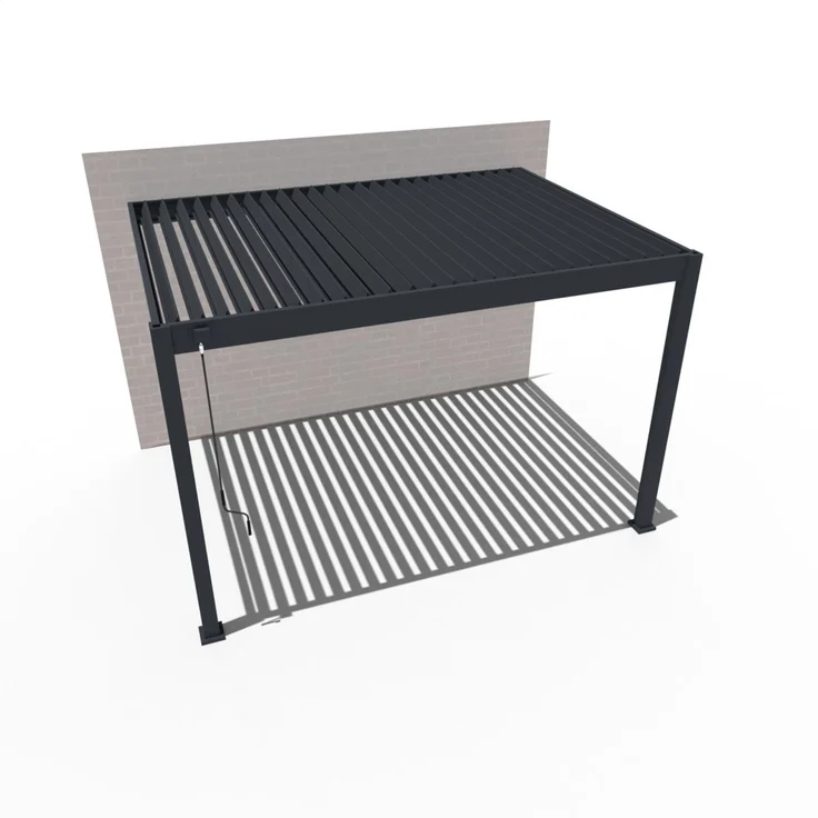 Weide Deluxe | Wand Pergola | Voll Aluminium | 3 x 4 M | Lamellendach anthrazit – Bild 3