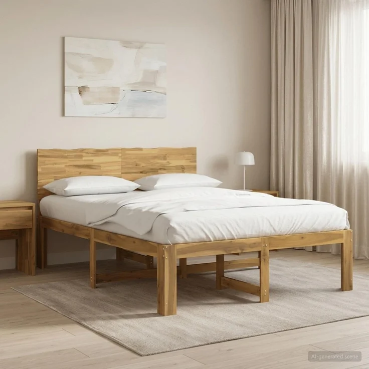 vidaXL Doppelbettgestell mit Kopfteil ROSTOCK Weiß 160 x 200 cm 3405454 – Bild 1