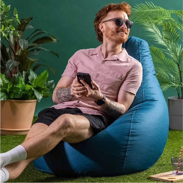 Bean Bag Bazaar Gaming Sitzsack „Recliner“, Gamer Sitzsack für Erwachsene und Kinder, Indoor Outdoor Sitzsack Sessel Gaming mit Füllung (Sitzsack, Blaugrün) – Bild 2