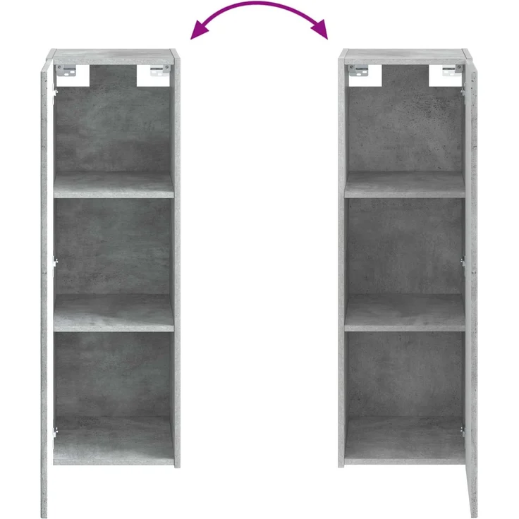 vidaXL Badezimmerschrank-Set 2 stk. Betongrau 33 x 34,5 x 100 cm 3406116 – Bild 9
