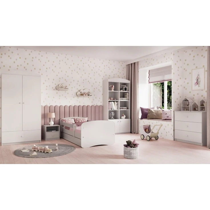 Bjird Kinderbett Babydream 180x80 cm 160x80 cm 140x70 cm (optional mit Matratze, mit Schublade Rausfallschutz und Lattenrost), verschieden Farben und Varianten für Mädchen und Jungen – Bild 3