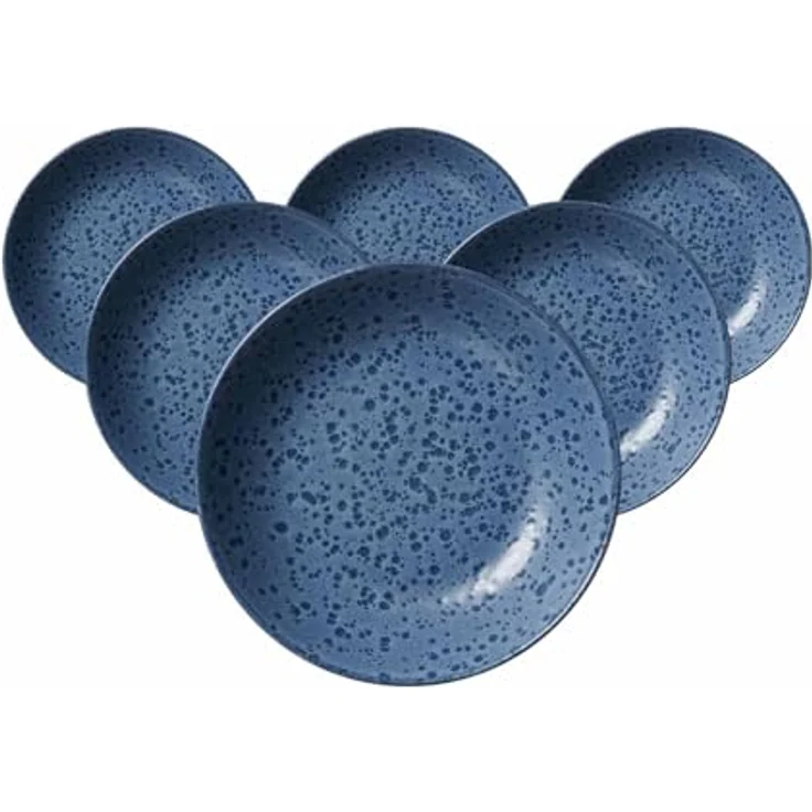 PRESOTTO Suppenschale, Blau, Keramik, ø 20 cm, spülmaschinenfest, 6er Set – Bild 1