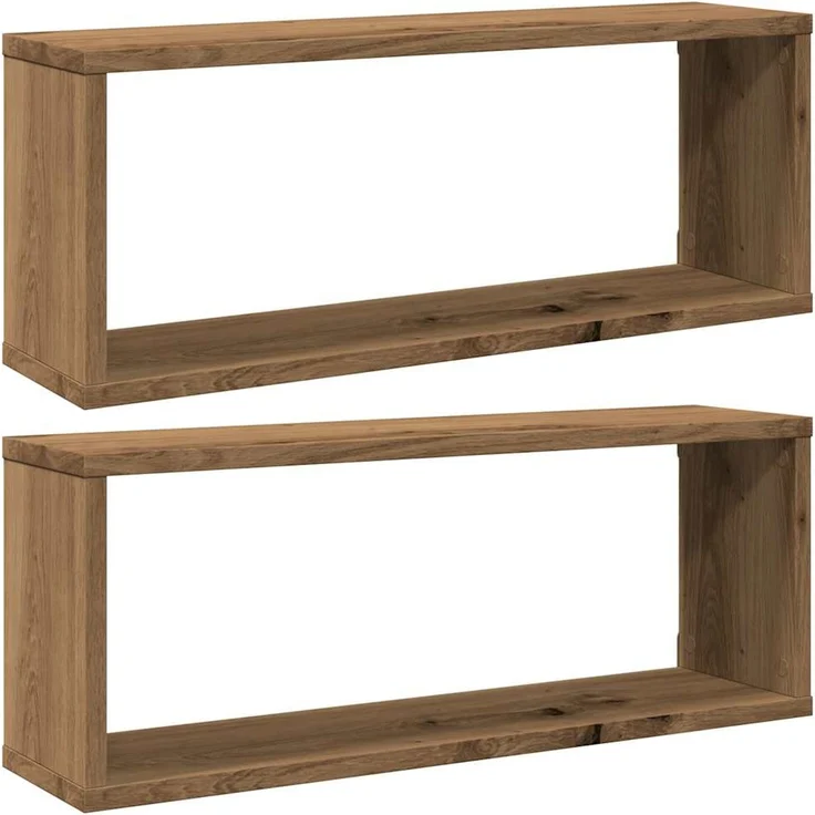 vidaXL Würfel-Wandregale, 2 Stk., Holzwerkstoff artisan-eiche, 60 x 15 x 23 cm – Bild 2