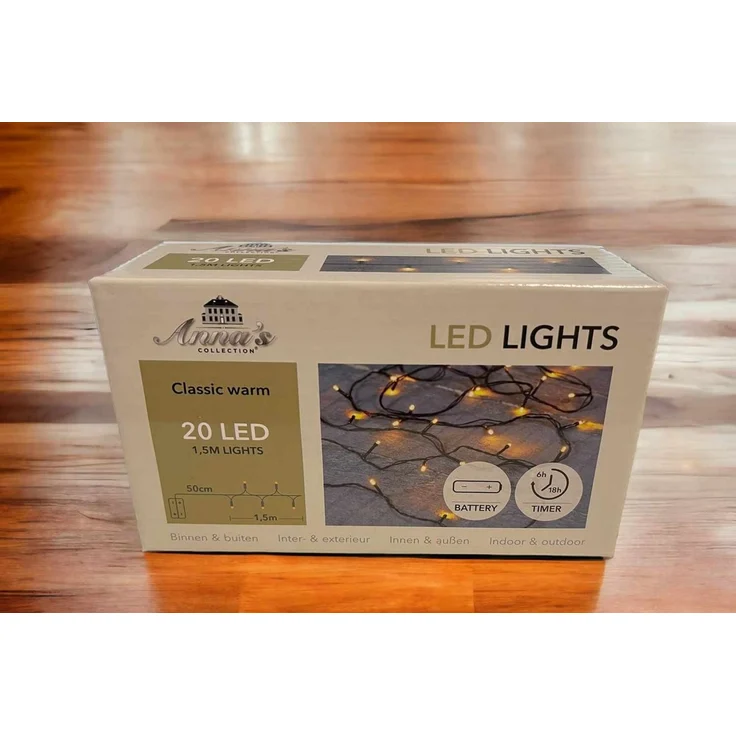 Coen Bakker Deco BV LED-Lichterkette Led Lights, Batterie außen 20 LED Classic warm 1,4m Timer – Bild 3