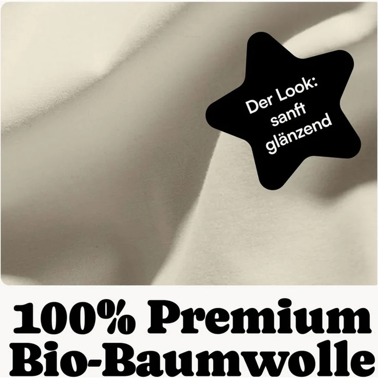 Seralino Seitenschläferkissenbezug Mako Satin Kissenbezug (100% Bio Baumwolle) weich, hautfreundlich, (2 Stück), Fairtrade/ GOTS zertifizierte uni Kissenhülle mit Reißverschluss – Bild 3