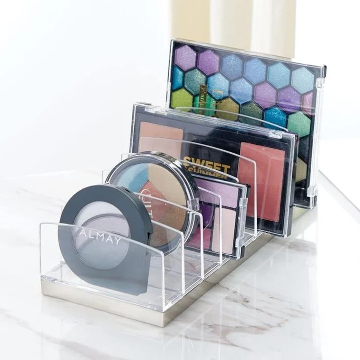 Schminkaufbewahrung Kosmetik Organizer mDesign Make-up Box transparent/silber – Bild 2