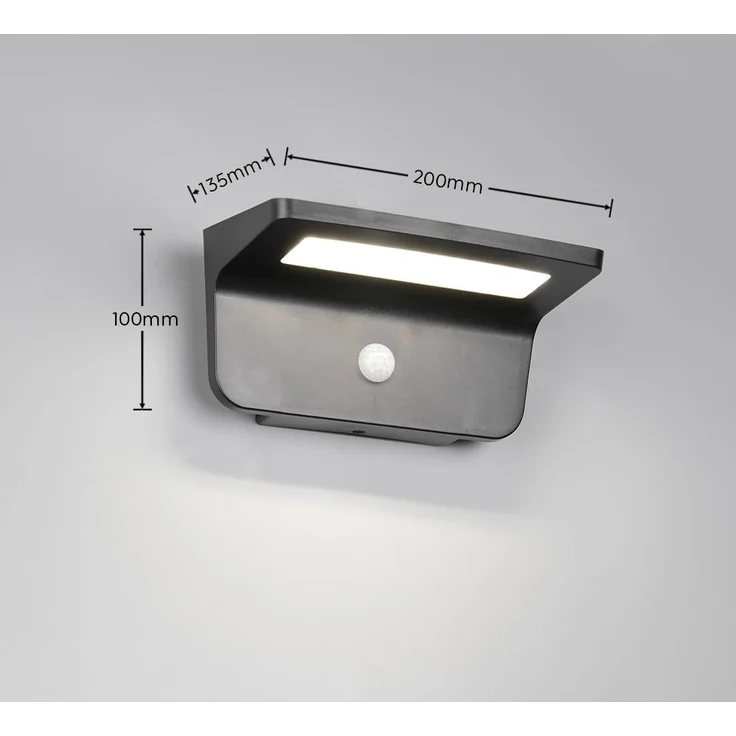 Solar Außenwandleuchte ATICO auch per USB aufladbar mit Bewegungsmelder, B: 20cm – Bild 4