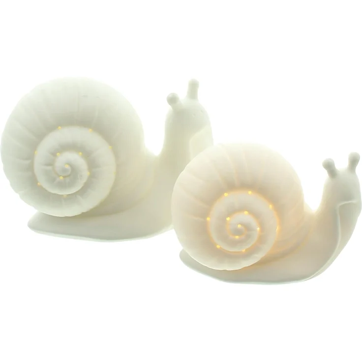 LED-Schnecke White 2er Set Wohndekoration Deko LED Lampe Licht Dekoration Figur – Bild 4