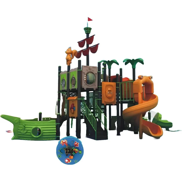 JVmoebel Spielturm Schiff, Spielturm mit Rutsche aus Holz für Kinder im Freien, Made in Europa