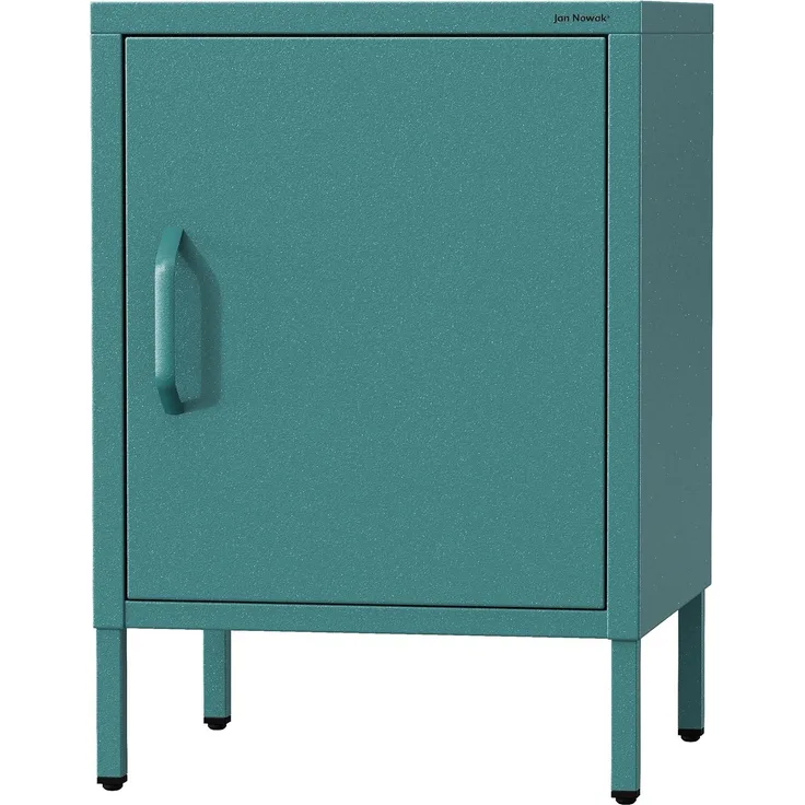Jan Nowak Nachttisch Industrial - MIA | Nachtschrank Glitzernd mit Tür für Schlafzimmer, Kinderzimmer | Stahlschrank Abschliessbar, Nachtkasten Klein | Loft Stil | 42,4 x 59,5 x 40 cm | Marine