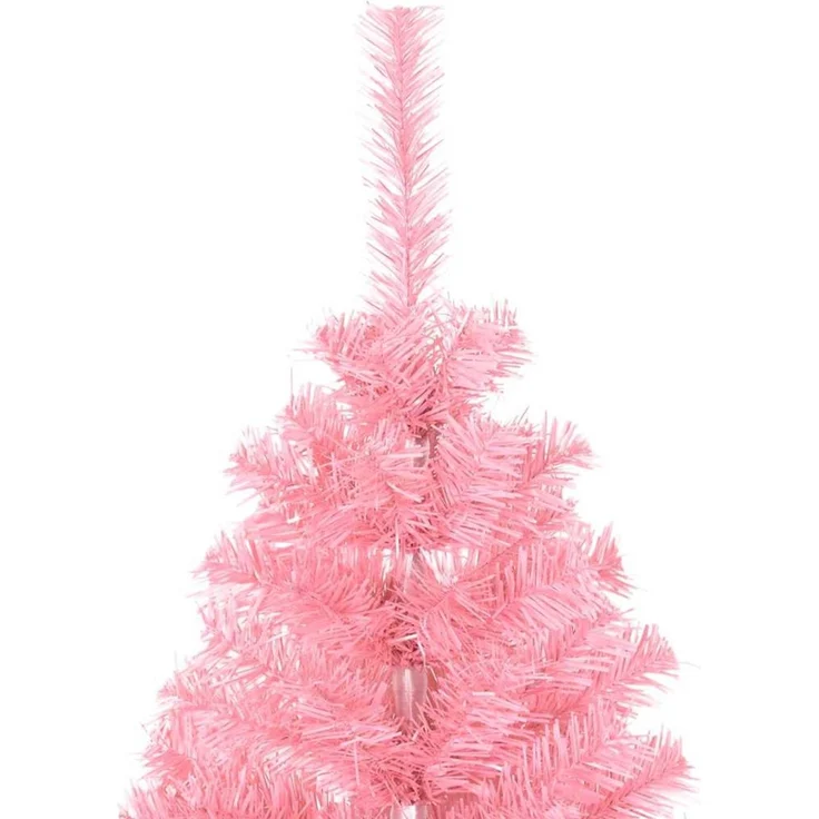 vidaXL Weihnachtsbaum mit LED-Beleuchtung Rosa 120 cm PVC und Stahl 3396412 – Bild 10