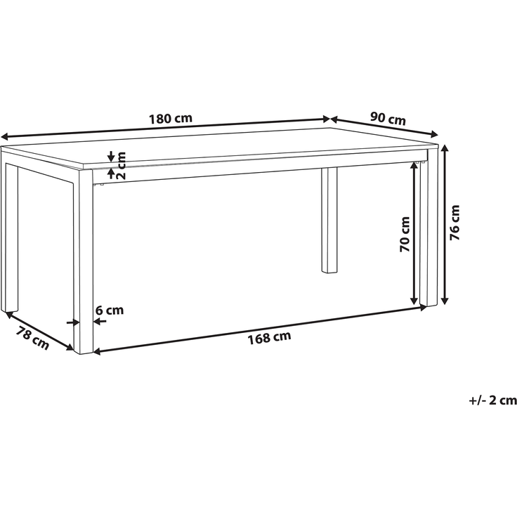 Gartentisch Glas Schwarz GROSSETO – Bild 2